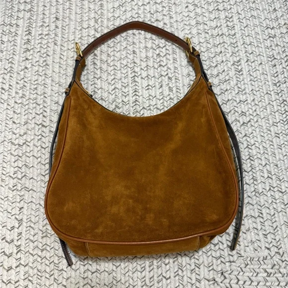 Staud Pine Leather Hobo Bag in Tan Suede - Picture 9 of 16